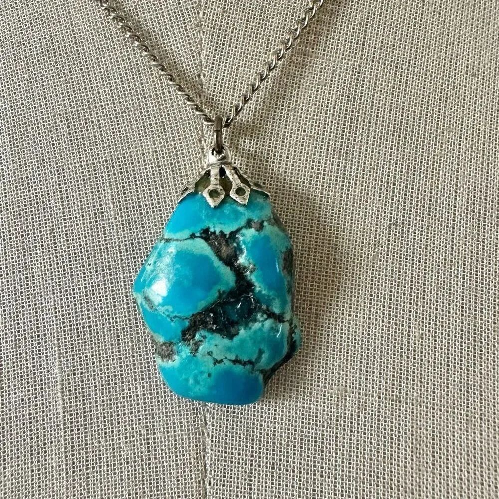 Natural Turquoise Pendant Necklace